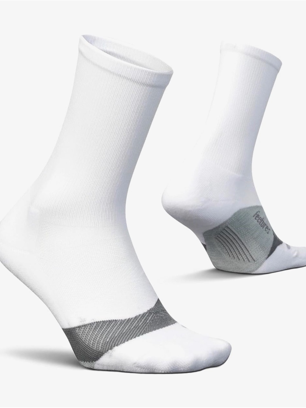 Feetures Elite Light Cushion Ankle Socks - White